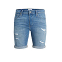Jack & Jones bermuda con strappi taglie forti uomo colore blu denim 12231839
