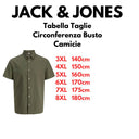 Jack & Jones camicia mezza manica misto lino taglie forti uomo colore oliva 12294285