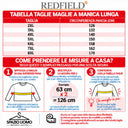Redfield maglia girocollo manica lunga taglie forti uomo colore nero RF-22613104-LS-15