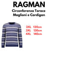 Ragman maglione girocollo in misto Cashmere taglie forti uomo colore blu 741880/070