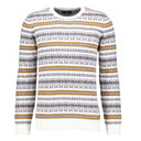 Ragman maglione girocollo in misto Cashmere taglie forti uomo colore bianco fantasia 741880/003