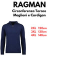 Ragman maglione mezza zip in misto Cashmere taglie forti uomo colore blu 742562/070