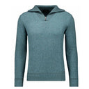 Ragman maglione mezza zip  in misto Cashmere taglie forti uomo colore verde 746862/357