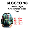 Blocco 38 felpa cotone felpato con cappuccio taglie forti uomo colore fantasia B38521999
