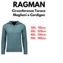 Ragman maglione mezza zip  in misto Cashmere taglie forti uomo colore verde 746862/357