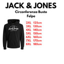 Jack & Jones felpa in garzato di cotone con cappuccio taglie forti uomo colore nero 12254857