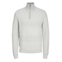Jack & Jones maglione mezza zip taglie forti uomo colore grigio chiaro 12265749