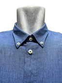 Maxfort camicia mezza manica misto lino taglie forti uomo colore blu E1262/100