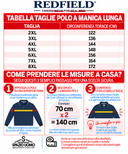 Redfield polo manica lunga taglie forti uomo colore grigio  RF-22612402-LS-167