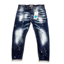 Cianotic jeans con strappi taglie forti uomo colore blu Navona