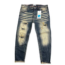 Cianotic jeans con strappi taglie forti uomo colore sabbia Rem