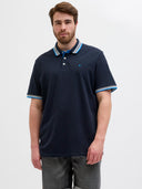 Jack & Jones polo mezza manica taglie forti uomo colore blu 12143859