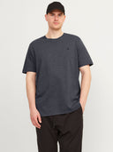Jack & Jones maglia mezza manica taglie forti uomo colore grigio melange 12253778