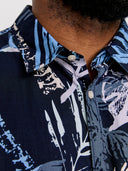 Jack & Jones camicia mezza manica taglie forti uomo colore fantasia blu 12270012