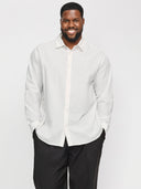 Jack & Jones camicia misto lino manica lunga taglie forti uomo colore bianco 12269089