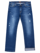 NoStop jeans con strappi taglie forti uomo colore blu Boston M001