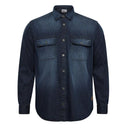 North 56°4 camicia in jeans manica lunga  taglie forti uomo colore denim 43332