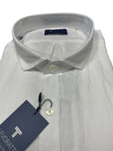 Levoratto camicia manica lunga 100% lino taglie forti uomo colore bianco 201007PN