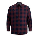 Jack & Jones camicia manica lunga taglie forti uomo colore bordeaux 12183107