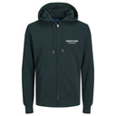 Jack & Jones felpa zip intera con cappuccio taglie forti uomo colore verde scuro 12248197