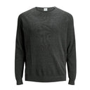 Jack & Jones maglia girocollo cotone taglie forti uomo colore grigio scuro melange 12163781