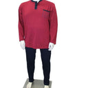 20 Nodi pigiama serafino taglie forti uomo colore bordeaux Maestrale