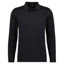Ragman polo no stiro manica lunga taglie forti uomo colore nero 540291/009