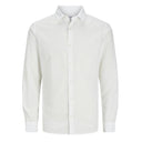 Jack & Jones camicia misto lino manica lunga taglie forti uomo colore bianco 12269089