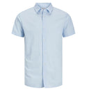 Jack & Jones camicia misto lino mezza manica taglie forti uomo colore azzurro 12269090