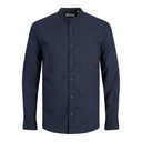 Jack & Jones camicia  collo coreana manica lunga taglie forti uomo colore blu navy 12231763
