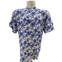 Maxfort camicia mezza manica coreana taglie forti uomo colore fantasia azzurro Palermo100