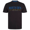 North56°4 maglia girocollo mezza manica taglie forti uomo colore nero 99865/0099
