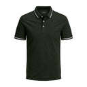 Jack & Jones polo mezza manica taglie forti uomo colore verde scuro 12143859