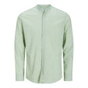 Jack & Jones camicia misto lino collo coreana manica lunga taglie forti uomo colore menta 12270008