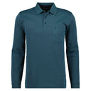 Ragman polo no stiro manica lunga taglie forti uomo colore verde petrolio 540291/357