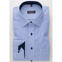 Eterna camicia manica lunga  taglie forti uomo colore rigato azzurro 8992/16/E15P