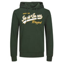 Jack & Jones felpa con cappuccio taglie forti uomo colore verde scuro 12236803