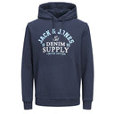Jack & Jones felpa con cappuccio taglie forti uomo colore blu 12211754