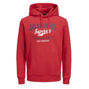 Jack & Jones felpa con cappuccio taglie forti uomo colore rosso 12211754