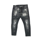 Cianotic jeans con strappi taglie forti uomo colore nero Biker 20023