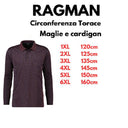Ragman polo manica lunga taglie forti uomo colore bordeaux melange 5491591/906