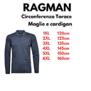 Ragman polo manica lunga taglie forti uomo colore blu melange 5491591/707