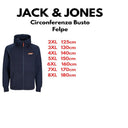 Jack & Jones felpa felpata zip intera con cappuccio taglie forti uomo colore blu 12265238