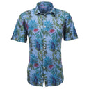 Montecarlo camicia mezza manica taglie forti uomo colore fantasia azzurro 47043/740