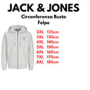 Jack & Jones felpa zip intera con cappuccio taglie forti uomo colore bianco melange 12274349