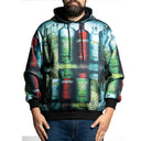 Blocco 38 felpa cotone felpato con cappuccio taglie forti uomo colore fantasia B38521999