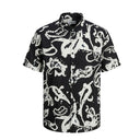 Jack & Jones camicia mezza manica in cotone taglie forti uomo colore nero 12293814