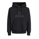 Jack & Jones felpa felpata con cappuccio taglie forti uomo colore nero 12301372