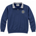 Redfield felpa mezza zip garzato di cotone taglie forti uomo colore blu RF-22611302-189
