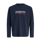 Jack & Jones maglia girocollo manica lunga taglie forti uomo colore blu navy 12299622